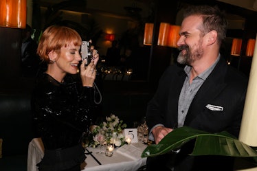 Lily Allen takes a film photo of her partner, David Harbour