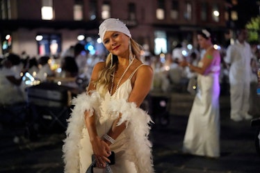 Young woman at Diner en Blanc NYC 2023.