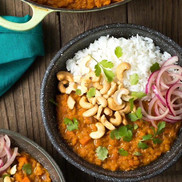 Irresistible Red Lentil Curry is a one-pot meal without pasta to make. 