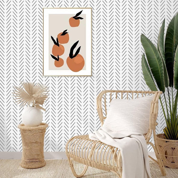 Erfoni Herringbone Peel and Stick Wallpaper