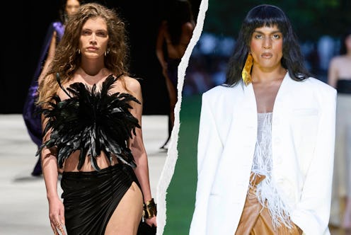 trans models Valentina Sampaio and Richie Shazam walk during new york fashion week september 2023