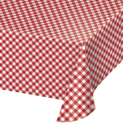 Classic Red Gingham Paper Tablecloth