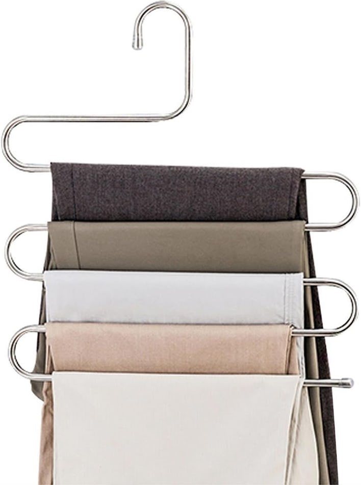 Devesanter Non-Slip S-Shape Pants Hangers (4-Pack)