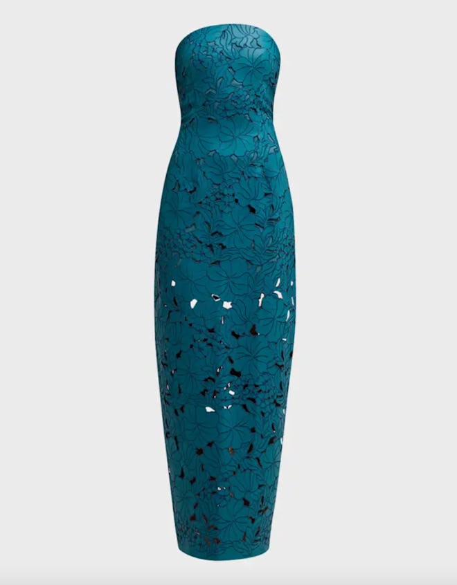 Cult Gaia Raylene Strapless Cutout Embroidered Gown