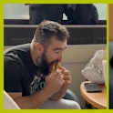 NFL player Jason Kelce went viral a few months back when his wife filmed him eating and sleeping whi...