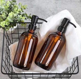 GMISUN Amber Glass Soap Dispensers (2-Pack)
