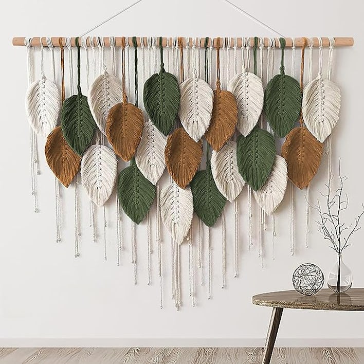 KHOYIME Wall Hanging Feather Macrame Tapestry