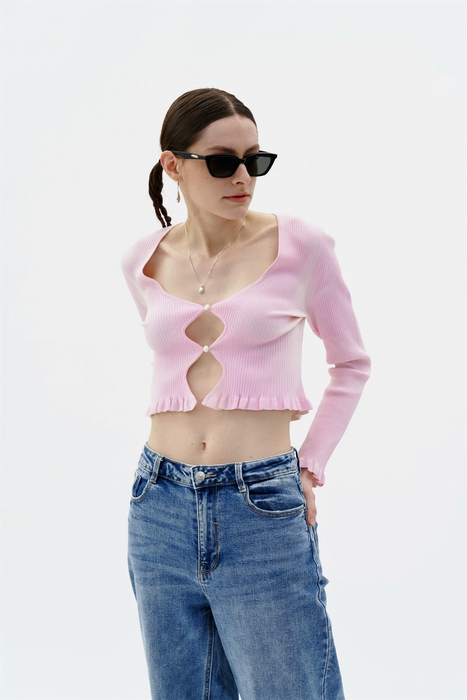 Sandy UV Reactive Cropped Cardigan