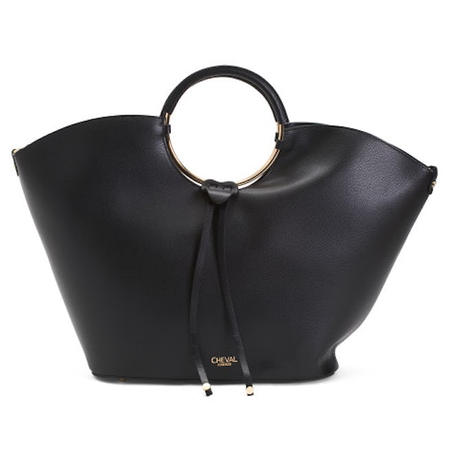Cheval Leather Tulip Tote With Round Handles