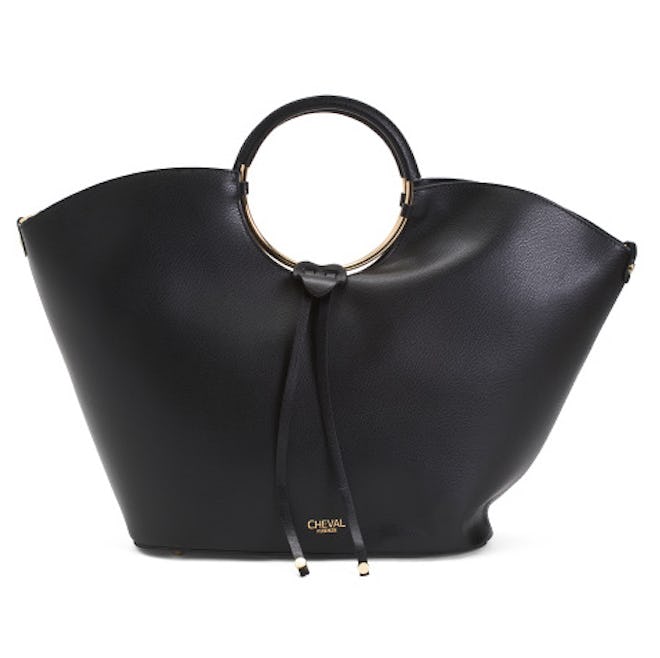 Cheval Leather Tulip Tote With Round Handles