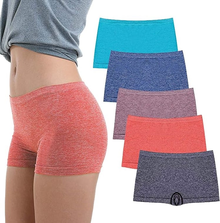 R RUXIA Women's Boyshort Panties (5-Pack)