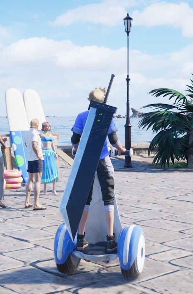 Cloud Strife on a Segway
