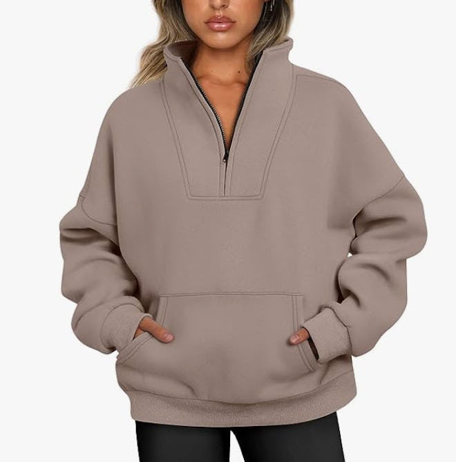 Trendy Queen Half Zip Pullover Sweatshirt