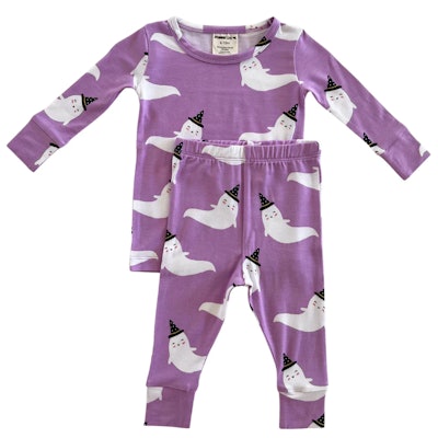 Purple ghost halloween pajamas for toddlers and kids