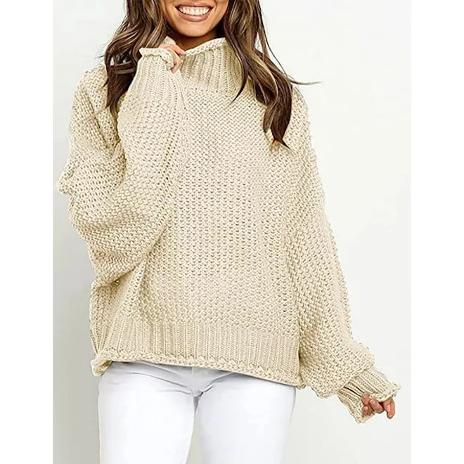 Batwing Sleeve Oversized Chunky Knitted Pullover