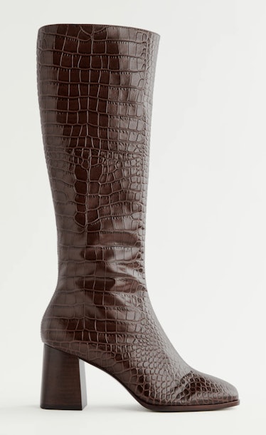 croc textured boots