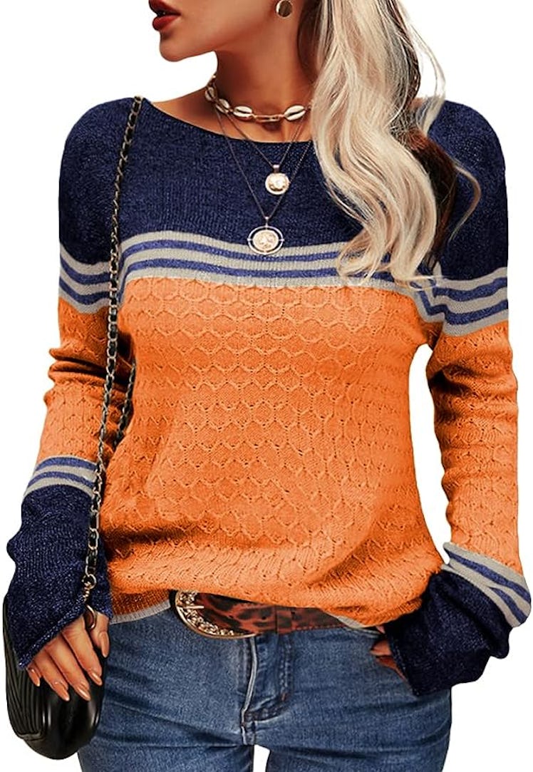 Danedvi Colorblock Pullover Sweater