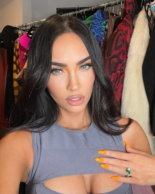 Megan Fox orange nails