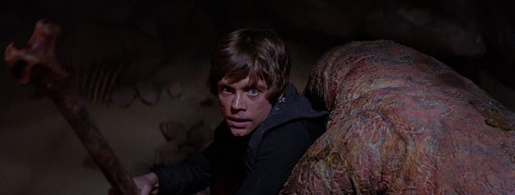 Luke Skywalker in 'Return of the Jedi,' holding a bone.