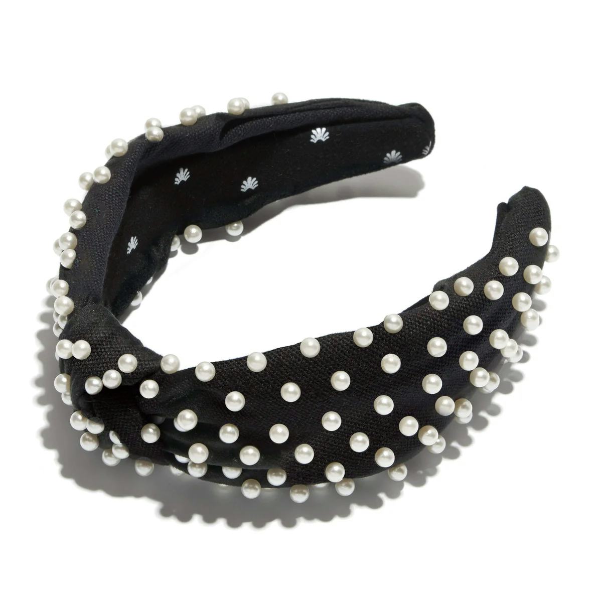 Lele Sadoughi Jet Pearl Woven Knotted Headband