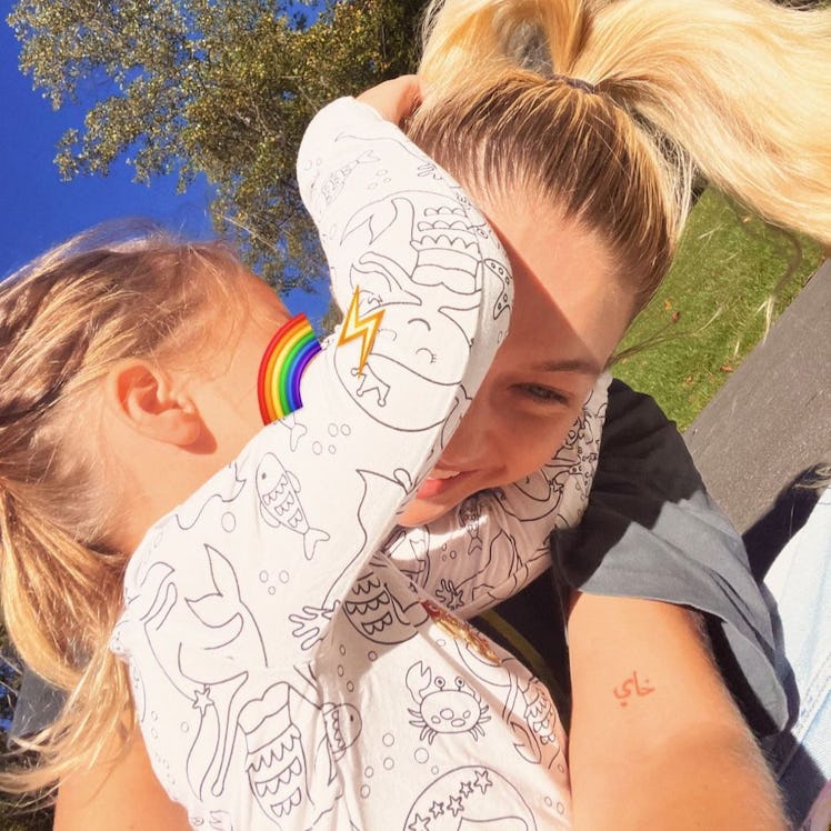 Gigi Hadid and her daughter Khai in a photo posted to Instagram.
