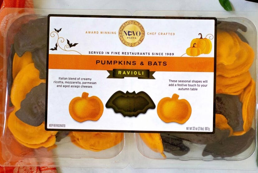 pumpkin and bat ravioli