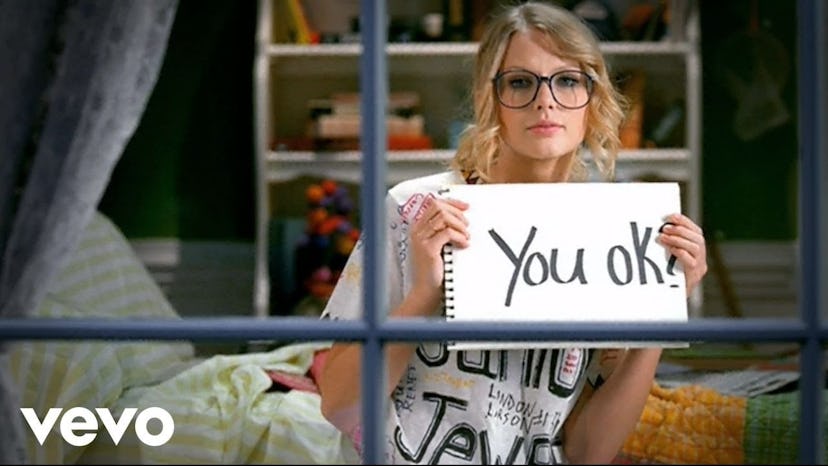 Taylor Swift in the "You Belong with Me" music video