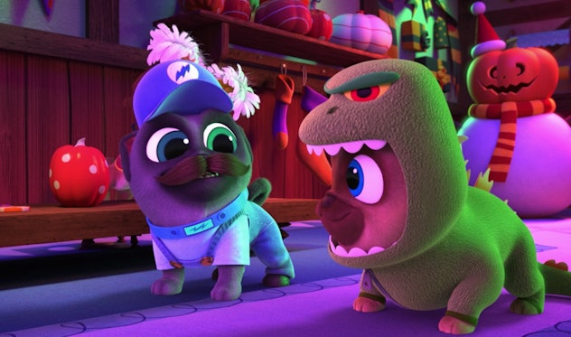 The pups celebrate Halloween in Puppy Dog Pals.