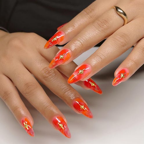 orange nail ideas