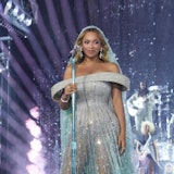Beyoncé in a custom Georges Hobeika look during her "Renaissance" world tour.