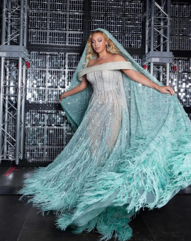 Beyoncé wears a custom Georges Hobeika look during her "Renaissance" world tour.
