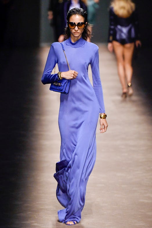 A model walks the runway during the Tom Ford Ready to Wear Spring/Summer 2024 fashion show as part o...