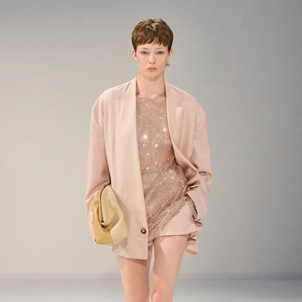 A model walks the runway at the Philosophy Di Lorenzo Serafini Spring 2024 fashion show 