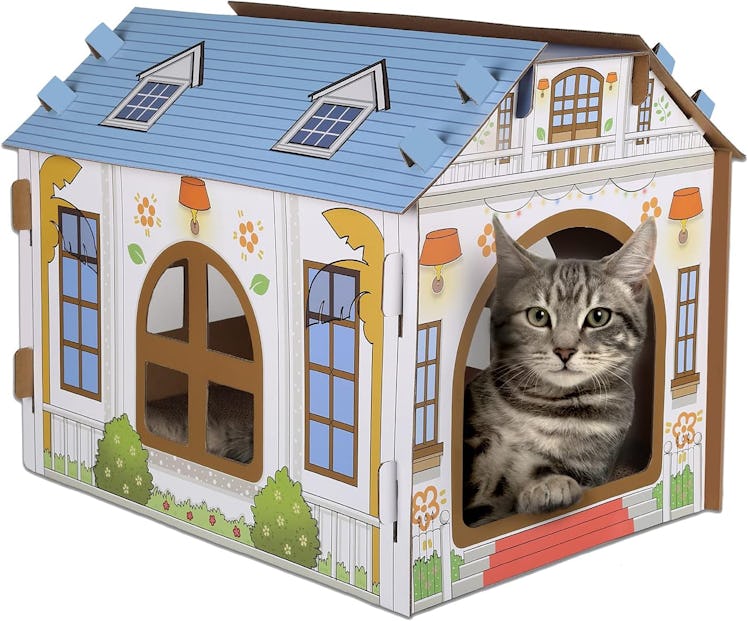 SEKAM Cardboard Cat House with Scratcher