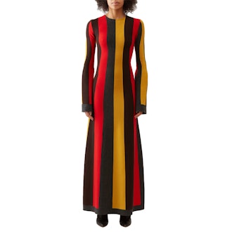 Gabriela Hearst Quinlan Striped Wool-Blend Maxi Dress