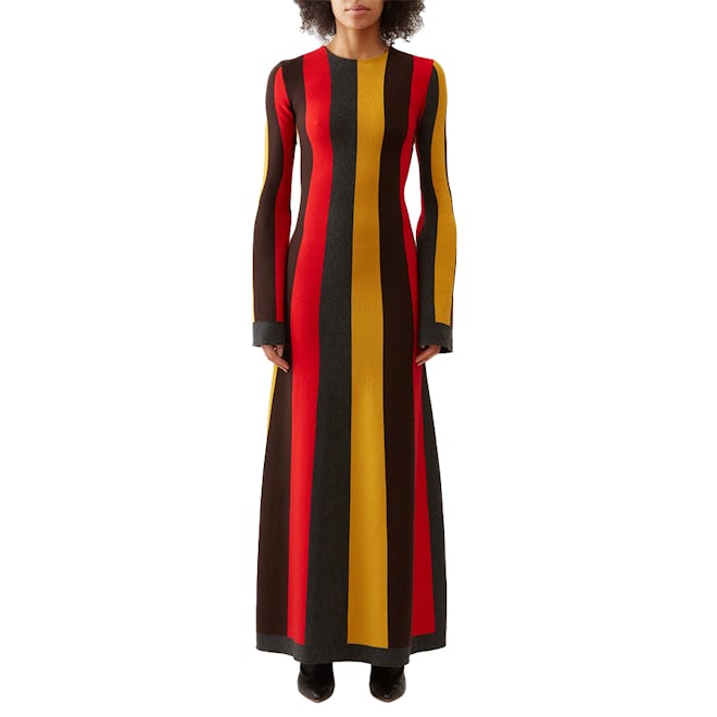 Gabriela Hearst Quinlan Striped Wool-Blend Maxi Dress
