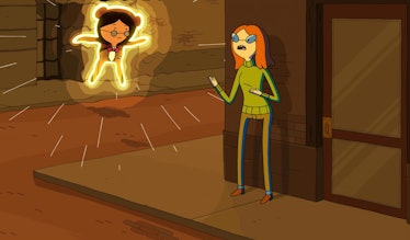 Simon creates a time portal to find Betty in Adventure Time Season 5 Episode 48, “Betty.”