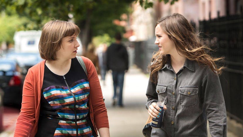 Lena Dunham and Maude Apatow on ‘Girls.’ Photo via HBO