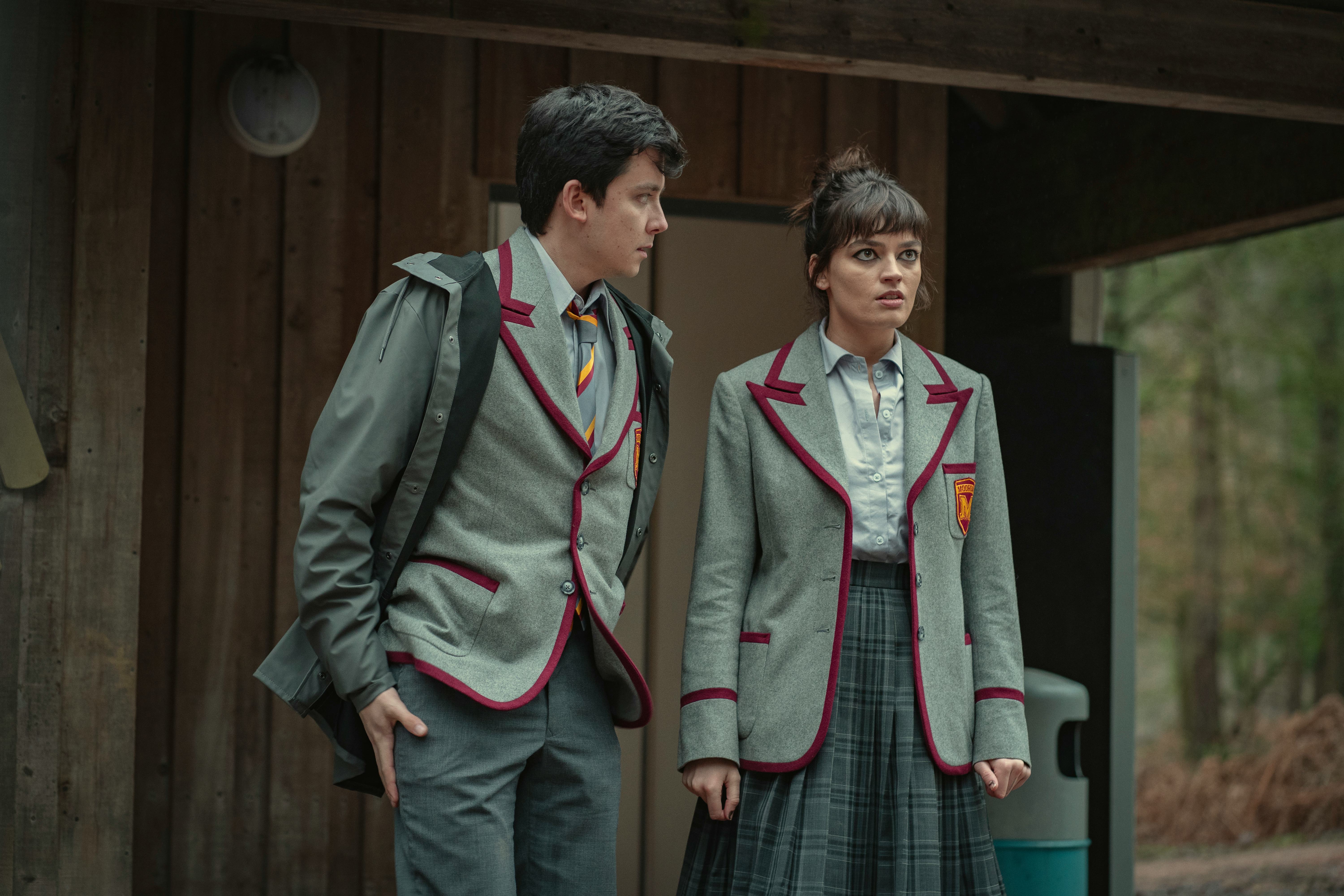 Sex Education Season 3. Asa Butterfield as Otis Milburn, Emma Mackey as Maeve Wiley in Episode 5 of &hellip;
