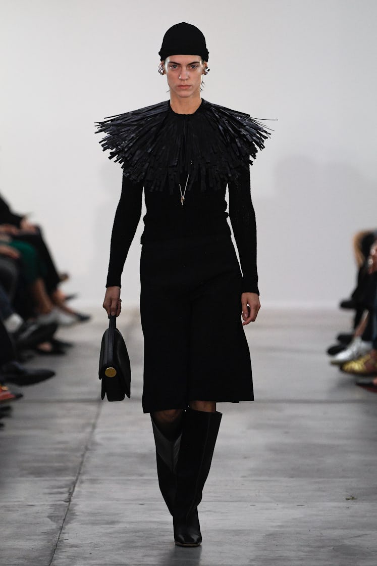 Model on the runway at the Jil Sander Spring 2024 Ready To Wear Fashion Show on September 23, 2023 i...