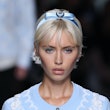 sherbet eyeshadow trend milan fashion week spring/summer 2024