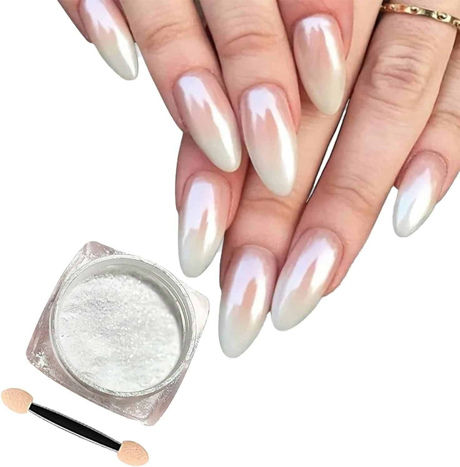 Sulily White Pearl Chrome Nail Powder