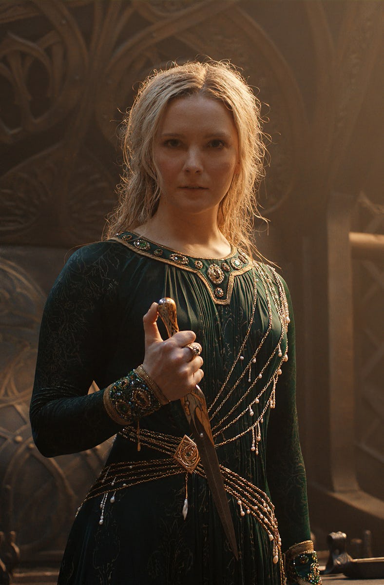 Morfydd Clark as Galadriel in The Lord of the Rings: The Rings of Power