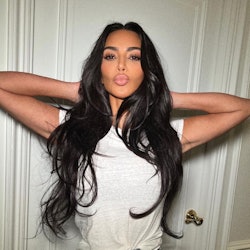 Kim Kardashian long black hair 2023