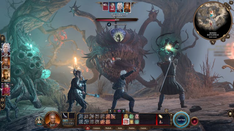 screenshot from Baldur's Gate 3 in the middle of combat