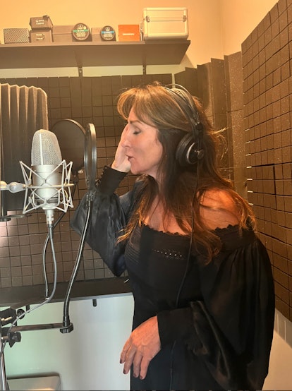 Faith Martin, a contestant on The Golden Bachelor, recording new music in a September 2023 Instagram...