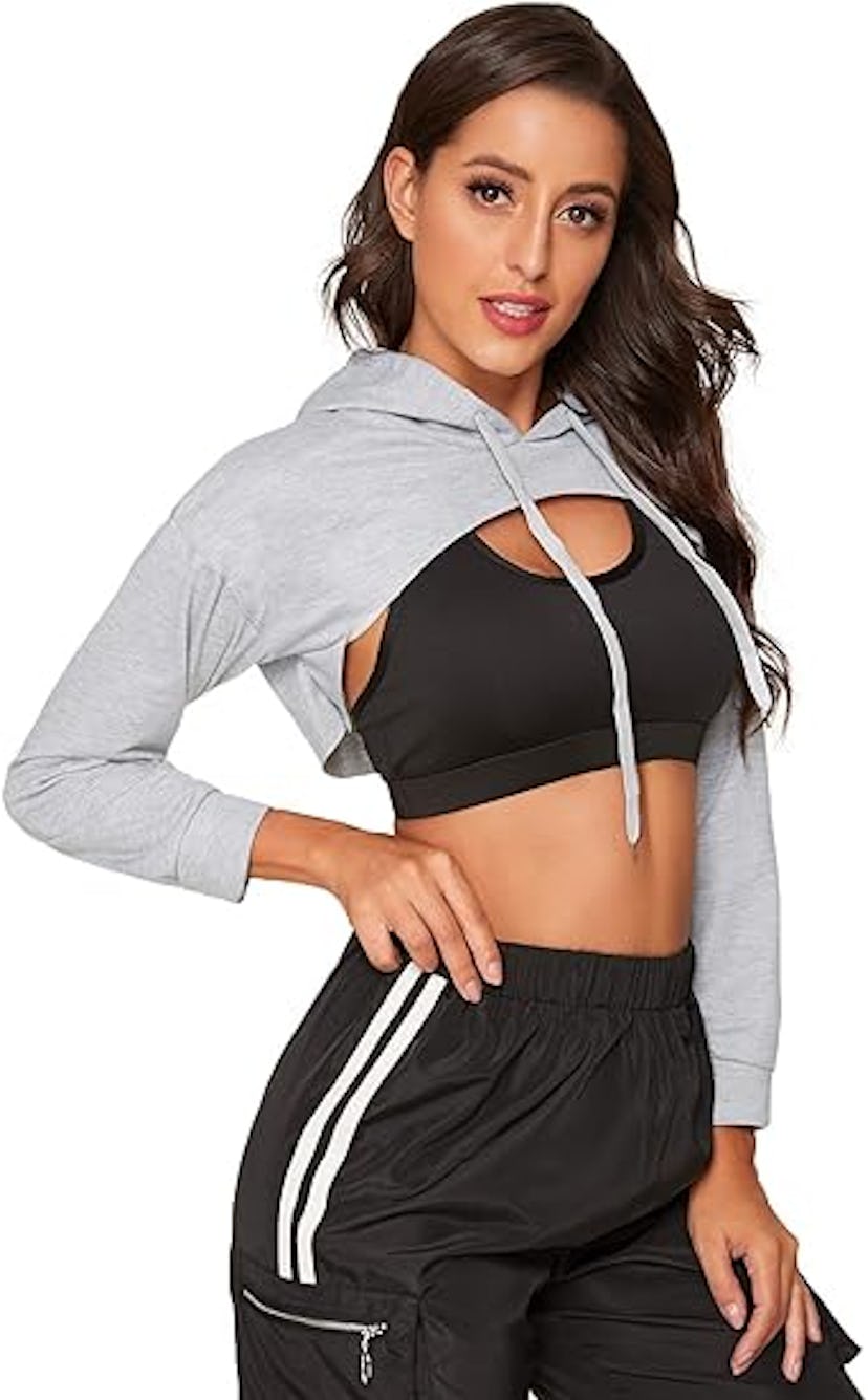 SweatyRocks Super Cropped Top Hoodie