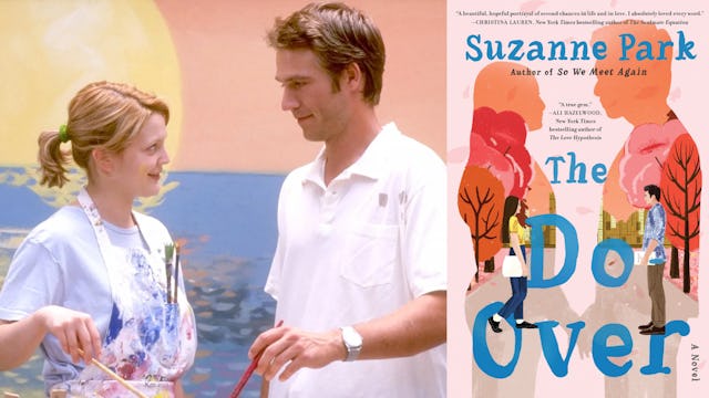 Drew Barrymore and Michael Vartan in 'Never Been Kissed'; Suzanne Park's book 'The Do Over'