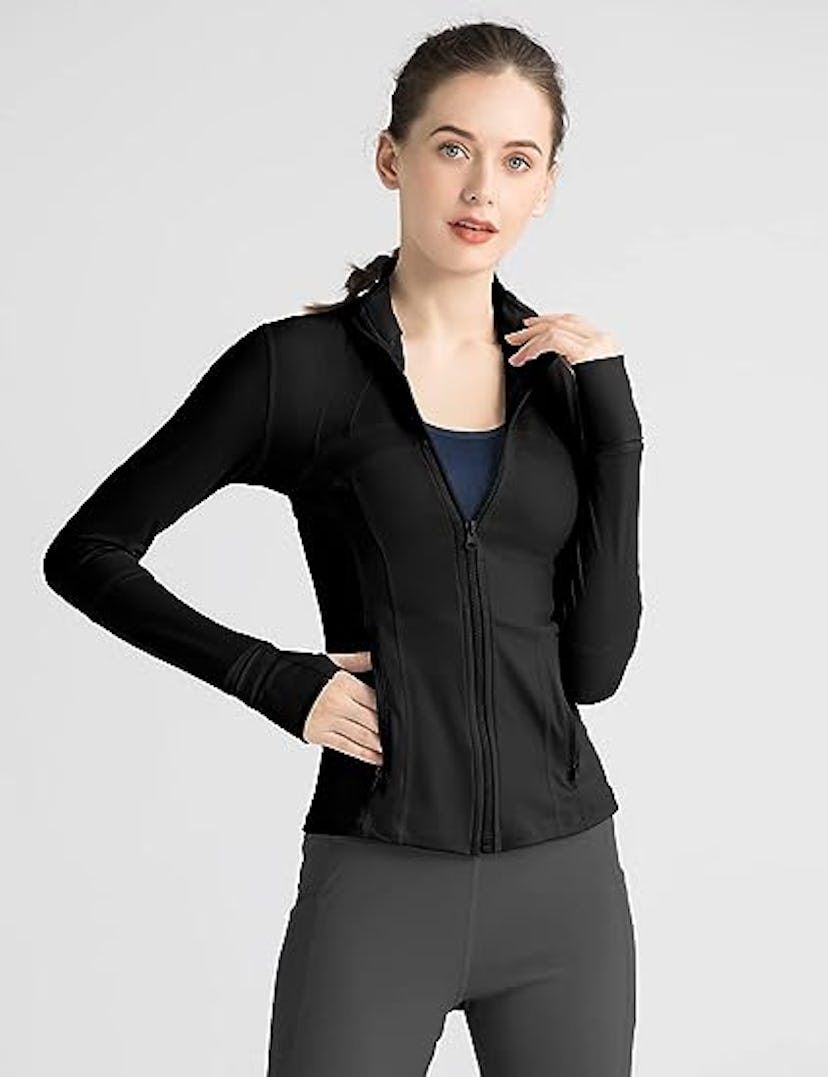 Locachy Slim Fit Full Zip Athletic Jacket