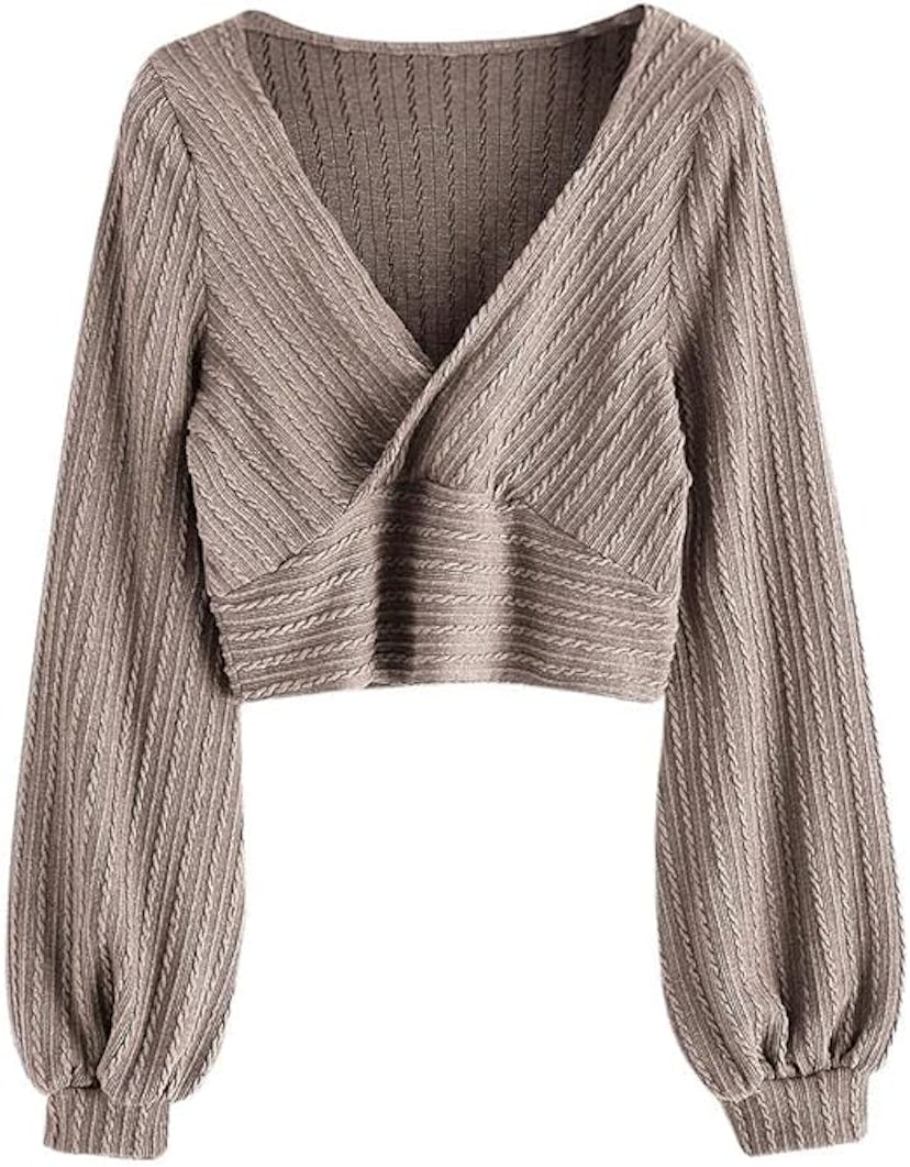 ZAFUL Pullover Ribbed Cropped Knitwear